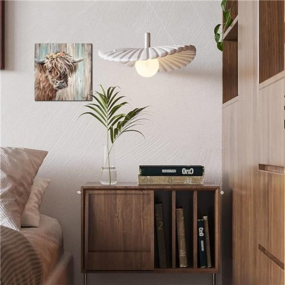 Highland Cow Picture Wall Decor Canvas Painting Art Vintage Country Farmhouse - Picture 3 of 9